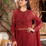 Akbar Aslam Mastani Embroidered Net 3Pc Suit - GUL MOHR