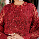Akbar Aslam Mastani Embroidered Net 3Pc Suit - GUL MOHR