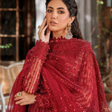 Akbar Aslam Mastani Embroidered Net 3Pc Suit - GUL MOHR