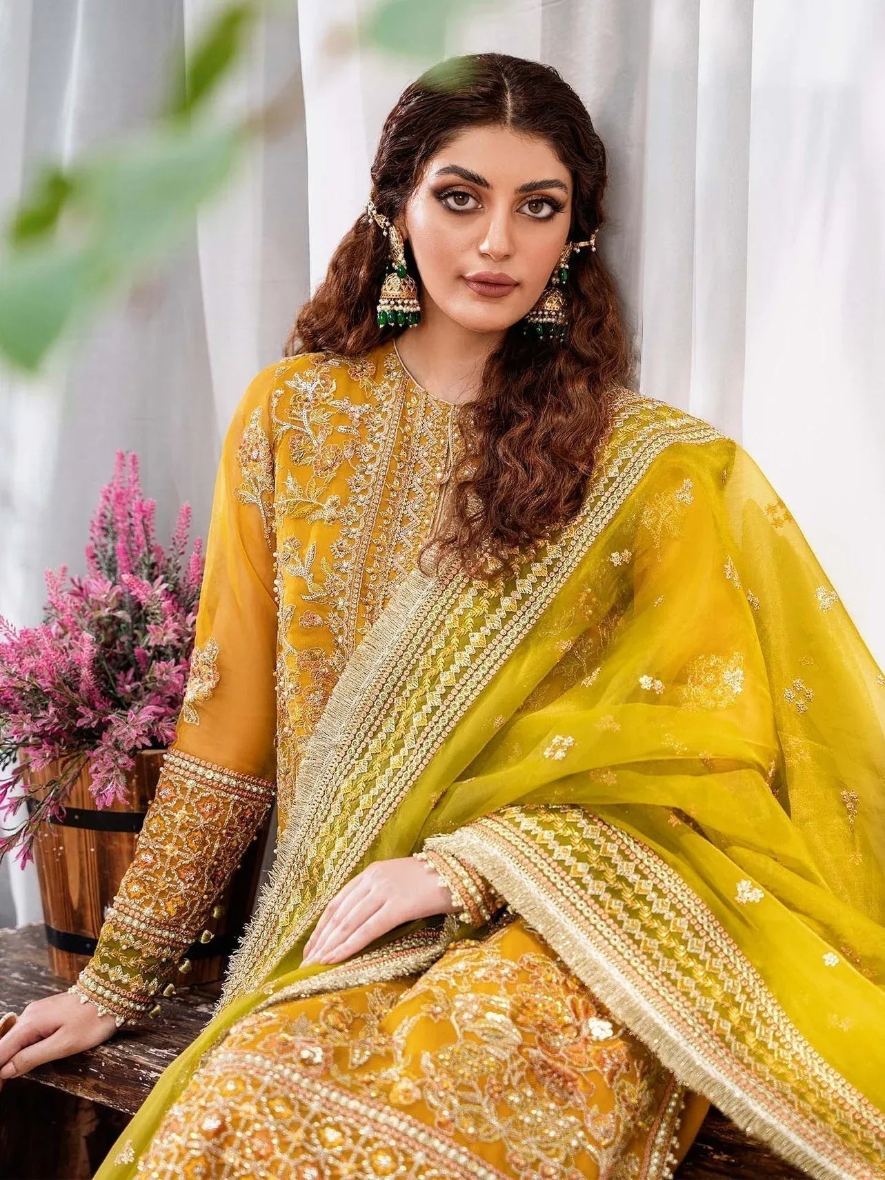 Akbar Aslam Mastani Embroidered Organza 3Pc Suit - ROHI - Rang-e-Khaas