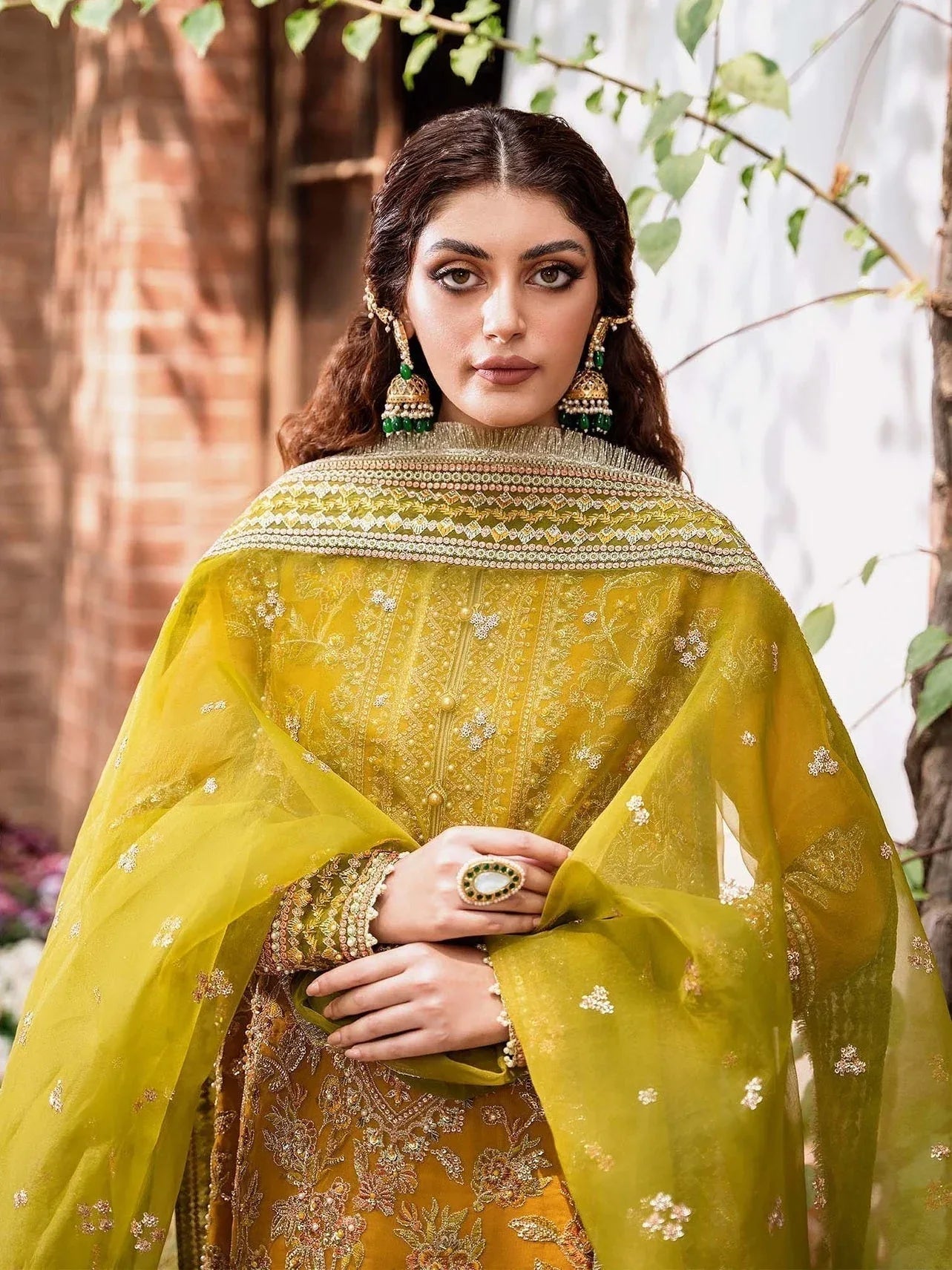 Akbar Aslam Mastani Embroidered Organza 3Pc Suit - ROHI - Rang-e-Khaas