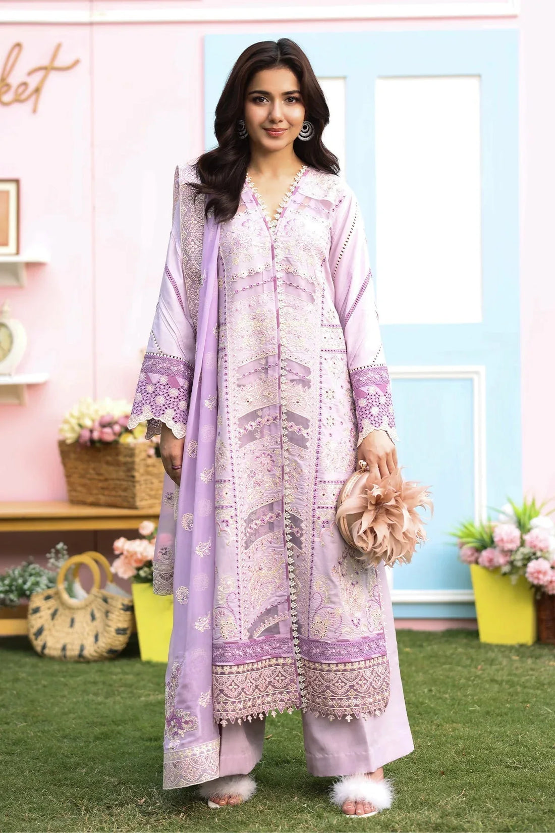 Imrozia Premium | Hayam Luxury Lawn 25 | SL 95 HALIMA - Rang-e-Khaas