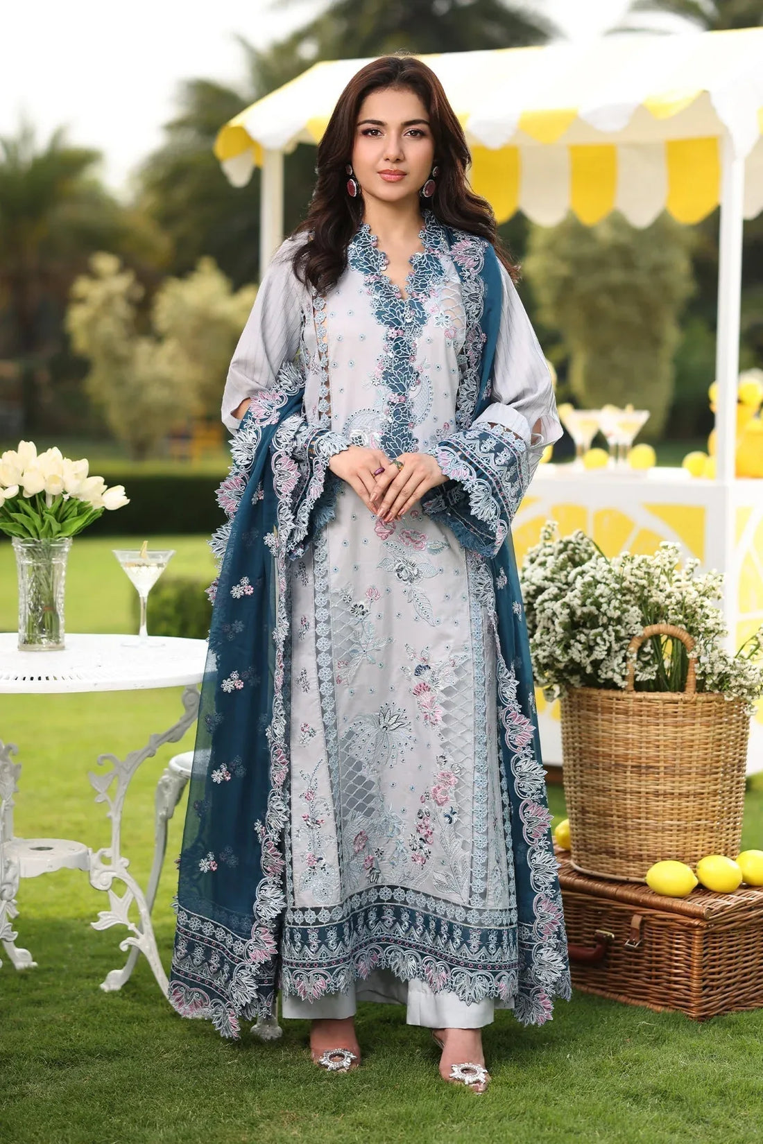 Imrozia Premium | Hayam Luxury Lawn 25 | SL 96 MUNIRA - Rang-e-Khaas