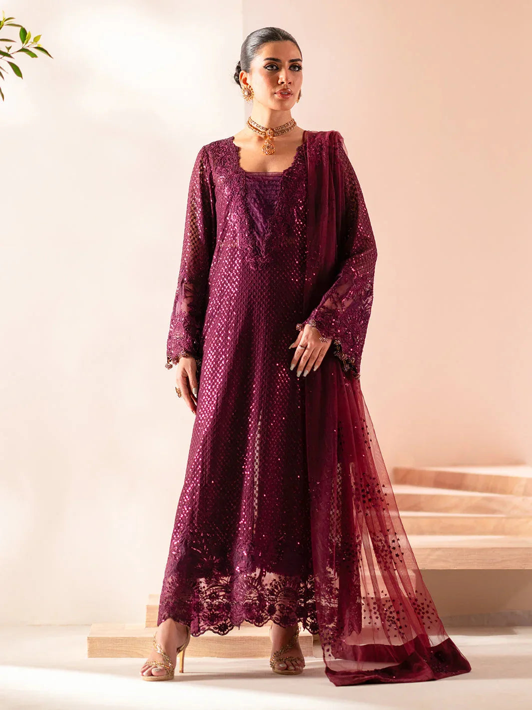 Izel | Stardust Luxury Collection | SLC-015-Elma - Rang-e-Khaas
