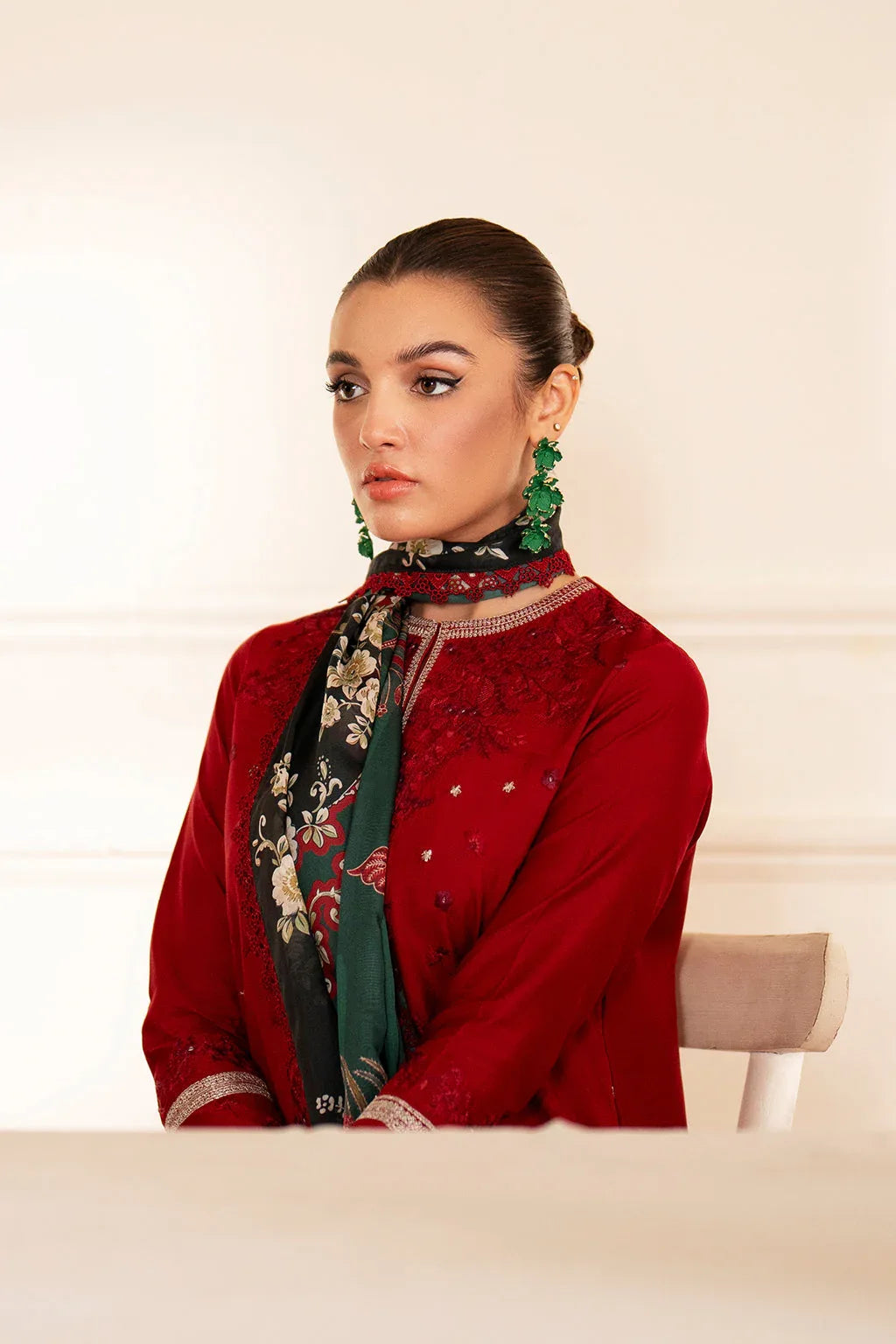 Saad Shaikh | Lumiere Winter |  D-07 Coral - Rang-e-Khaas