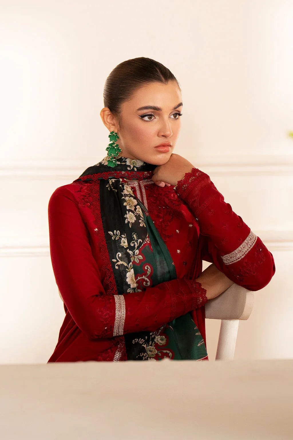 Saad Shaikh | Lumiere Winter |  D-07 Coral - Rang-e-Khaas