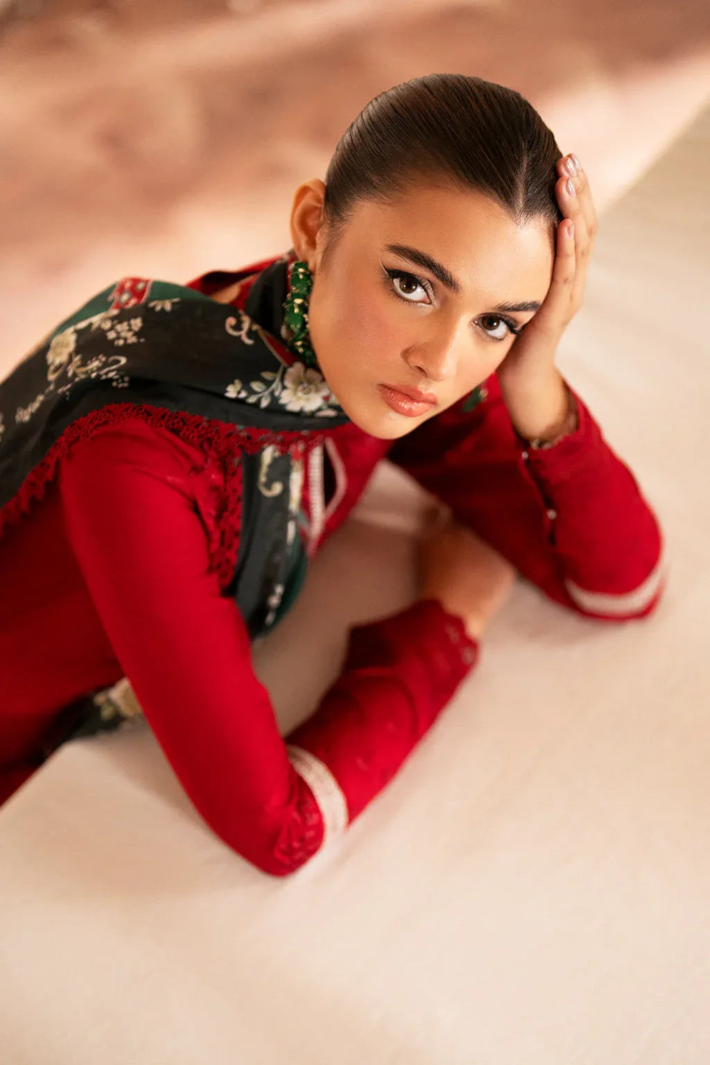 Saad Shaikh | Lumiere Winter |  D-07 Coral - Rang-e-Khaas