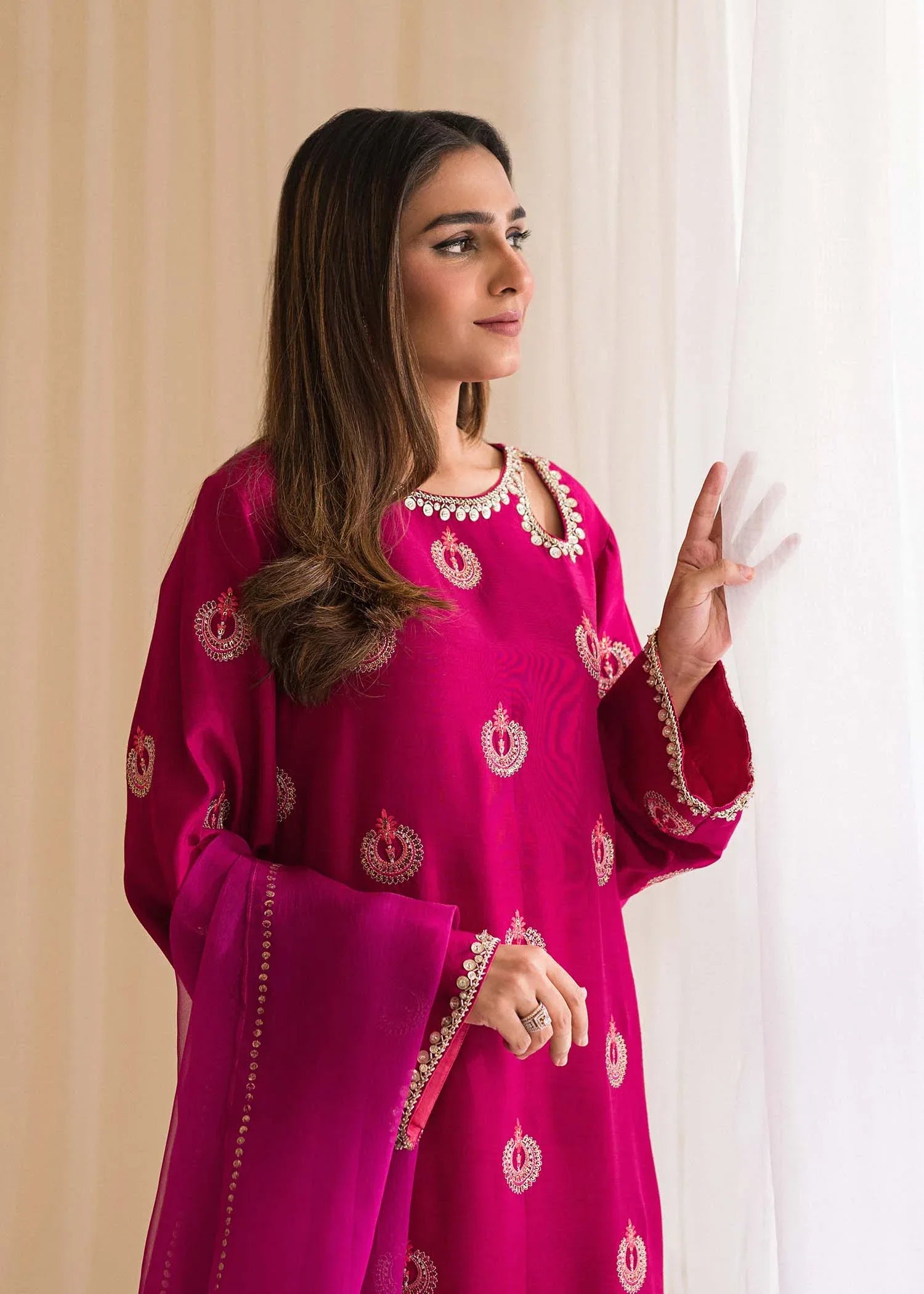 Sadaf Fawad Khan | Lyla Festive Pret | Punchy Pink - Rang-e-Khaas