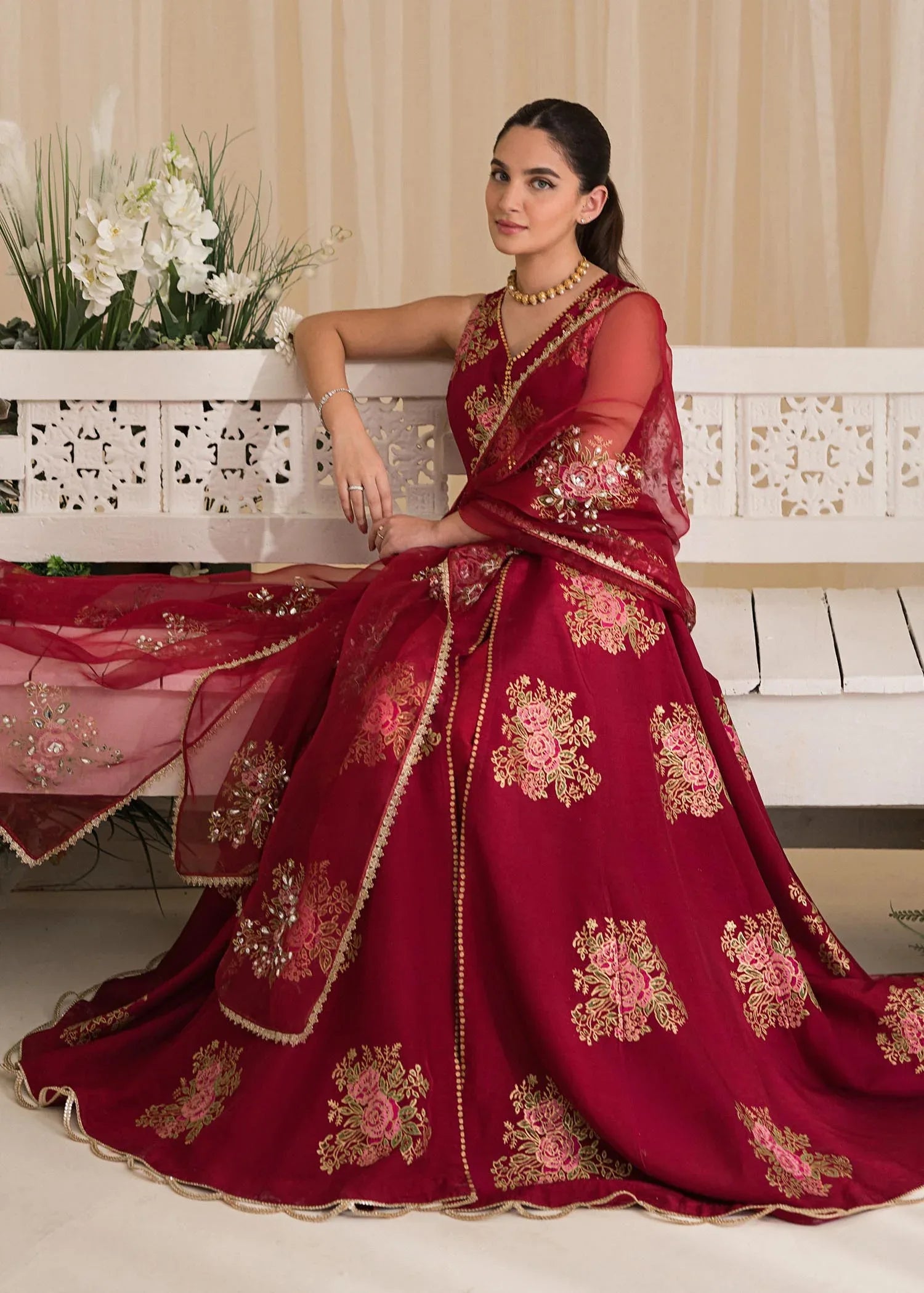 Sadaf Fawad Khan | Lyla Festive Pret | Deep Rose - Rang-e-Khaas