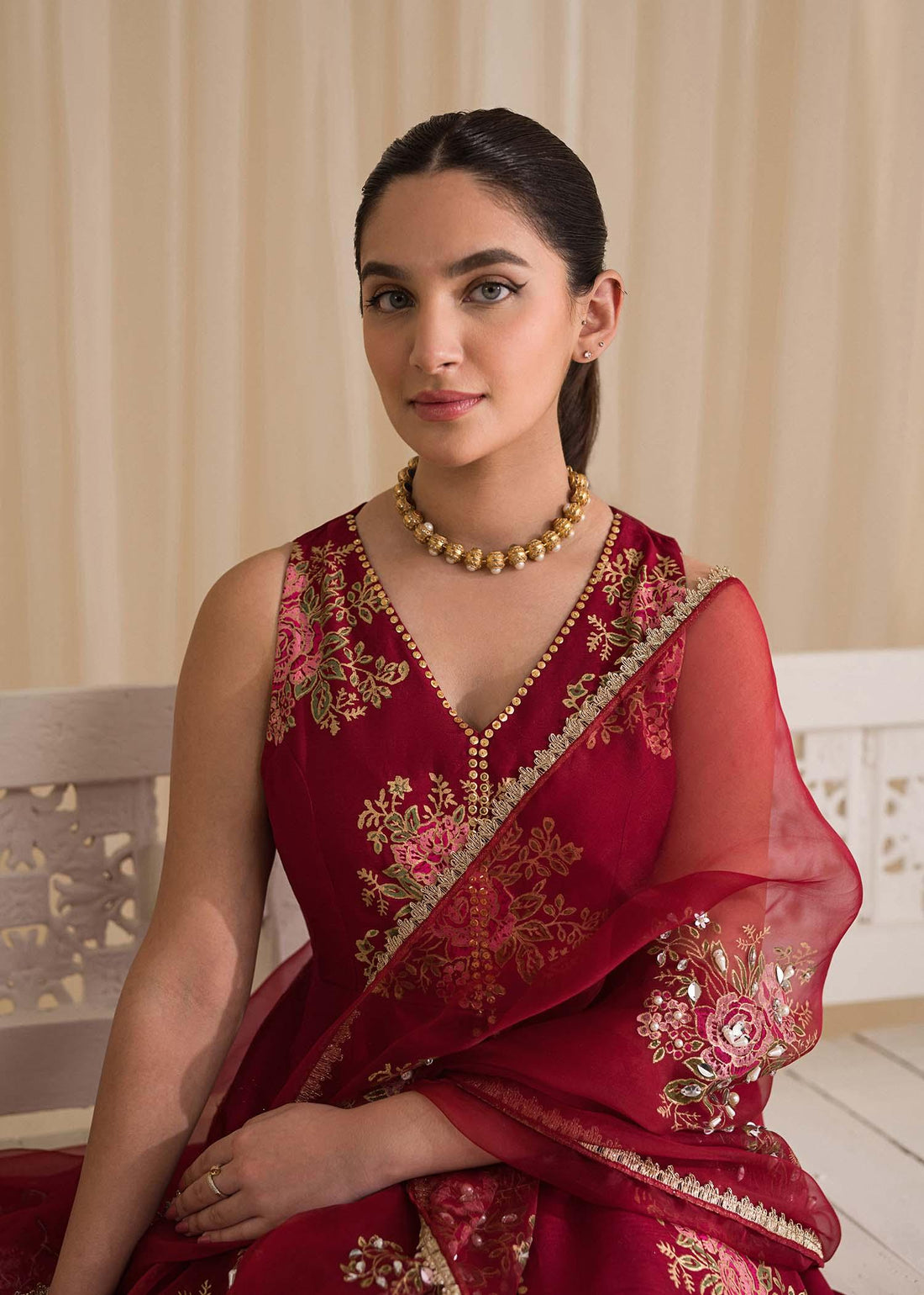 Sadaf Fawad Khan | Lyla Festive Pret | Deep Rose - Rang-e-Khaas