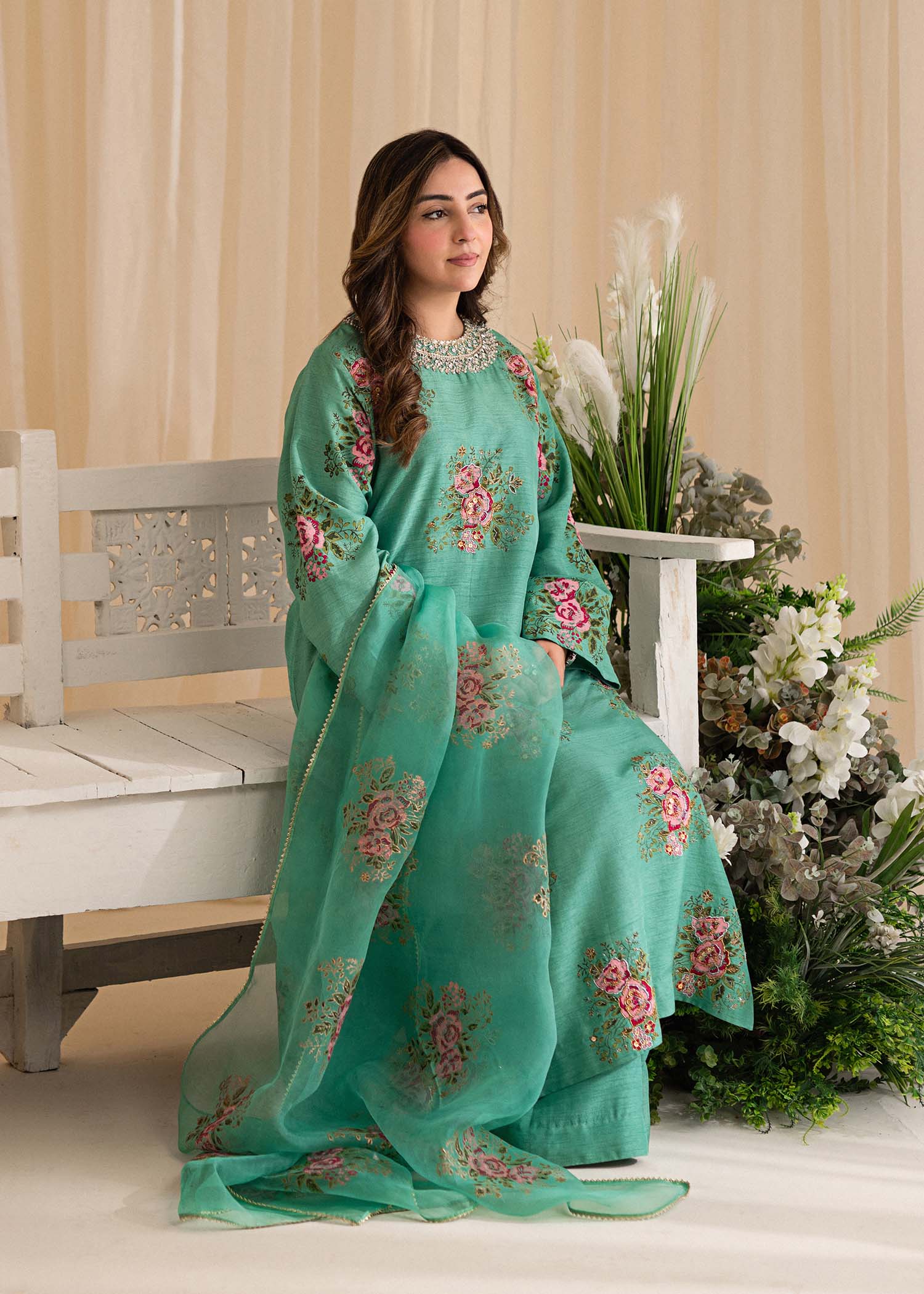 Sadaf Fawad Khan | Lyla Festive Pret | Dorothy Turquoise - Rang-e-Khaas