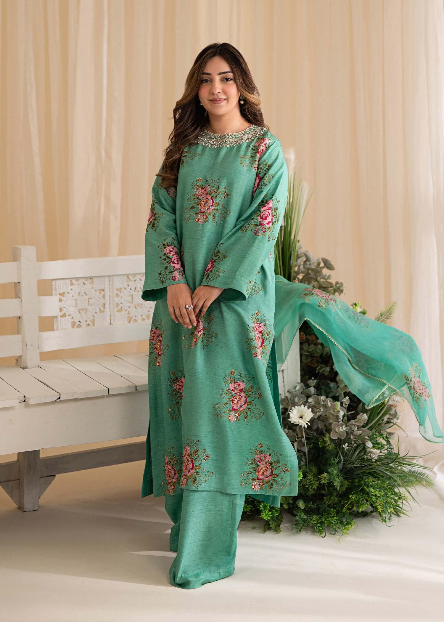 Sadaf Fawad Khan | Lyla Festive Pret | Dorothy Turquoise - Rang-e-Khaas