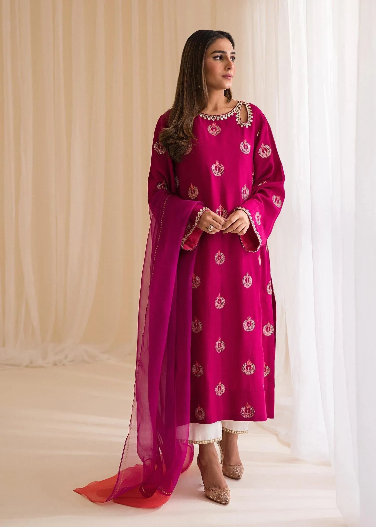 Sadaf Fawad Khan | Lyla Festive Pret | Punchy Pink - Rang-e-Khaas