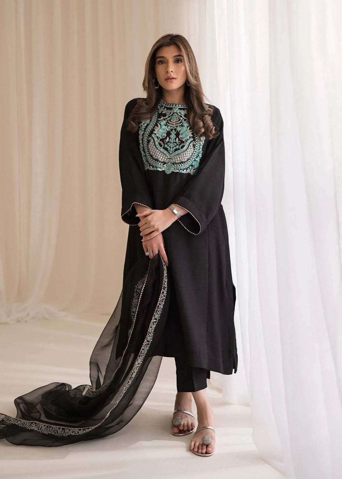 Sadaf Fawad Khan | Lyla Festive Pret | Black Pool - Rang-e-Khaas