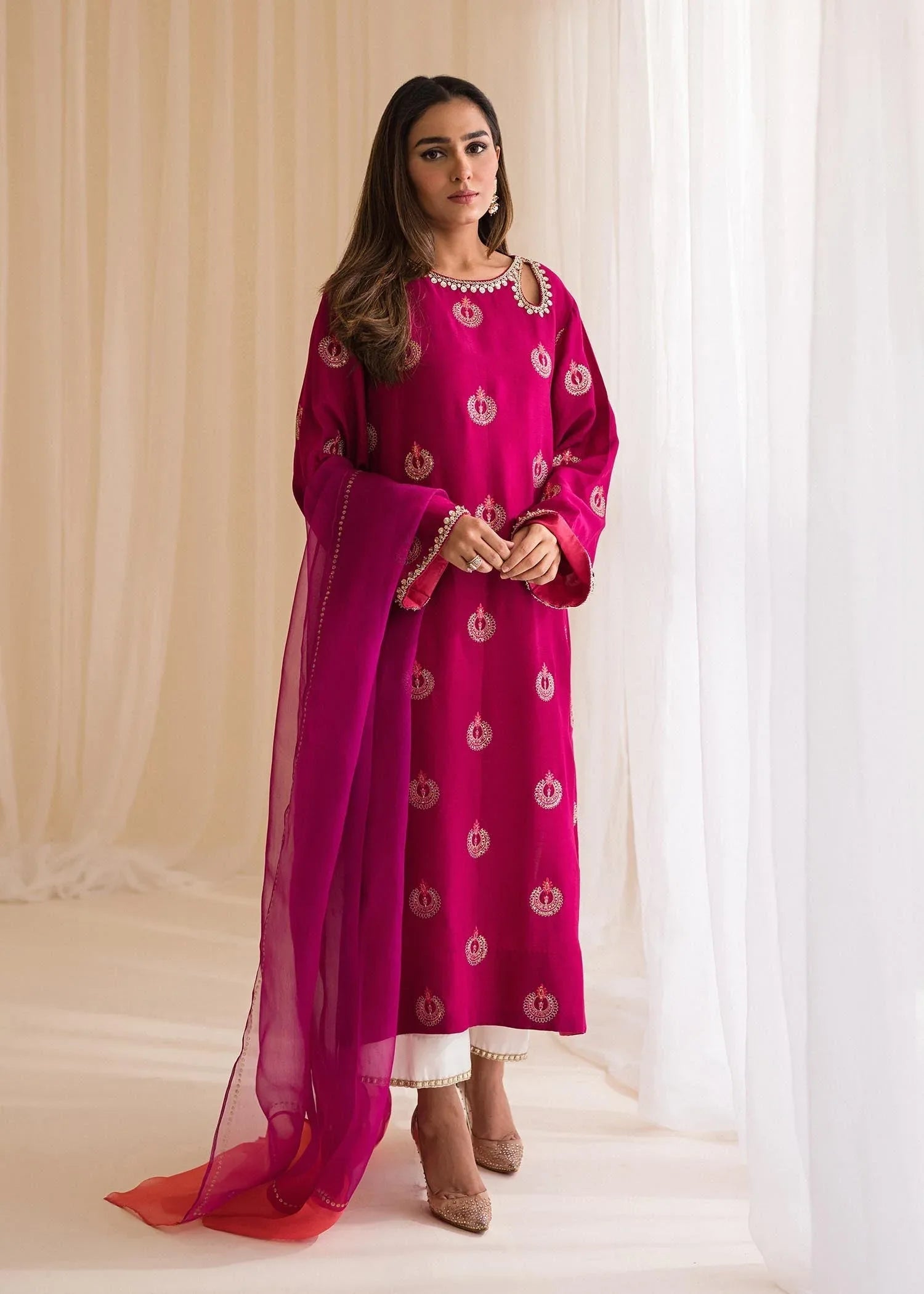 Sadaf Fawad Khan | Lyla Festive Pret | Punchy Pink - Rang-e-Khaas