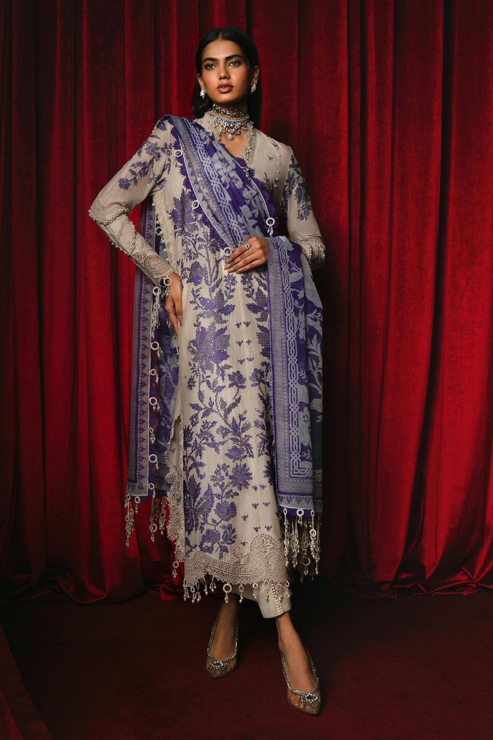 Sana Safinaz | Luxury Collection 24 | L241-008B-3CV - Rang-e-Khaas