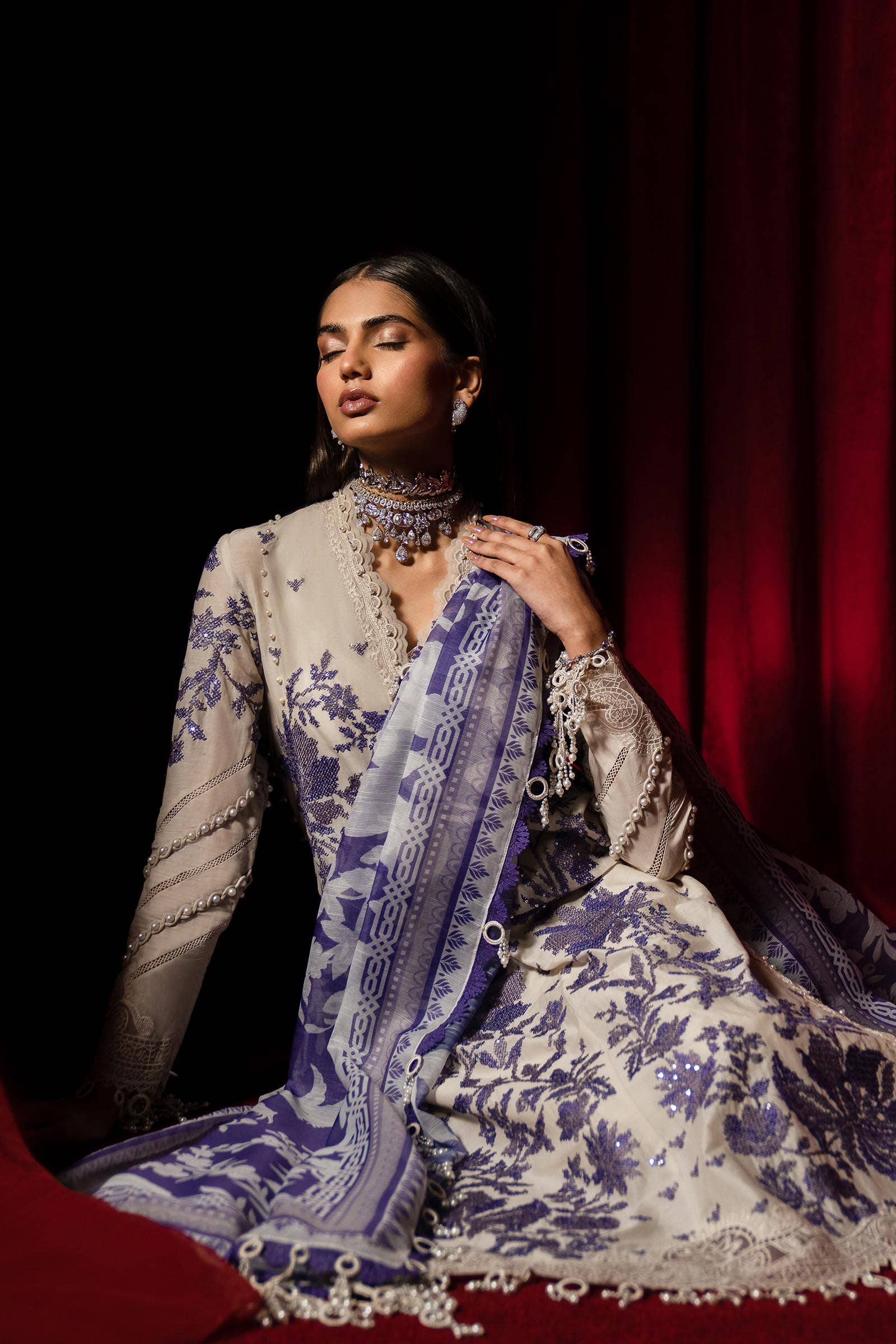 Sana Safinaz | Luxury Collection 24 | L241-008B-3CV - Rang-e-Khaas