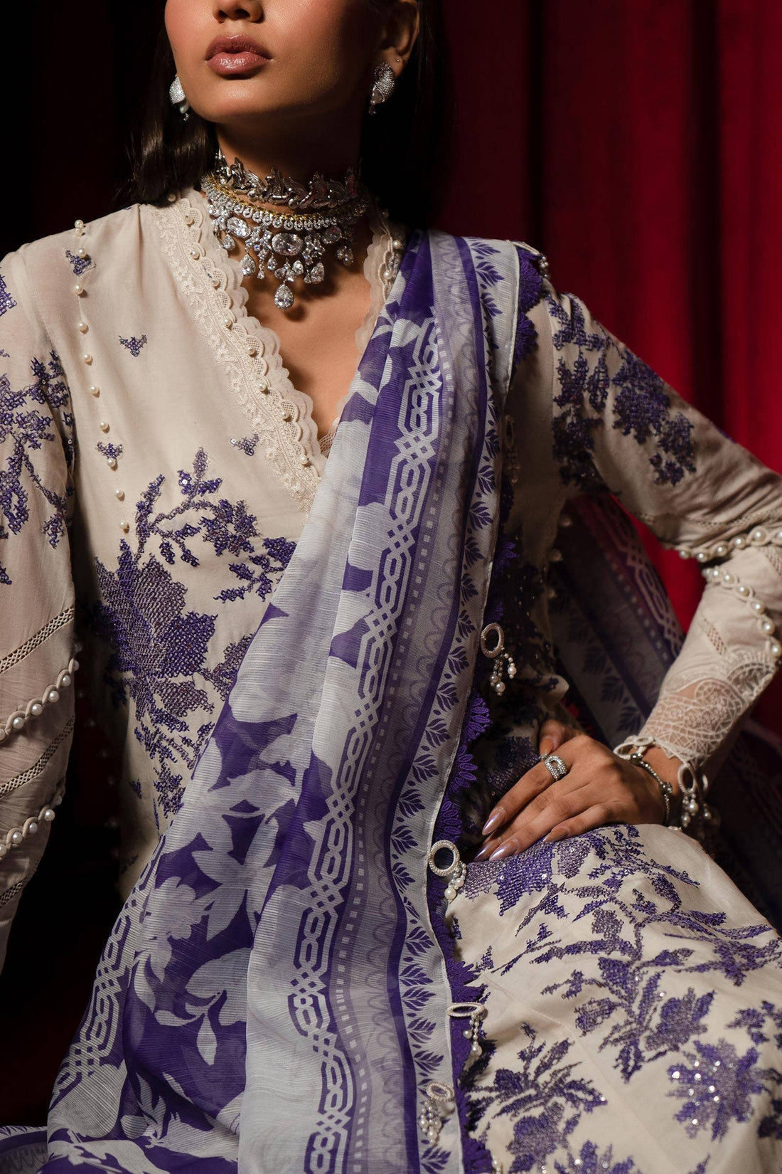 Sana Safinaz | Luxury Collection 24 | L241-008B-3CV - Rang-e-Khaas