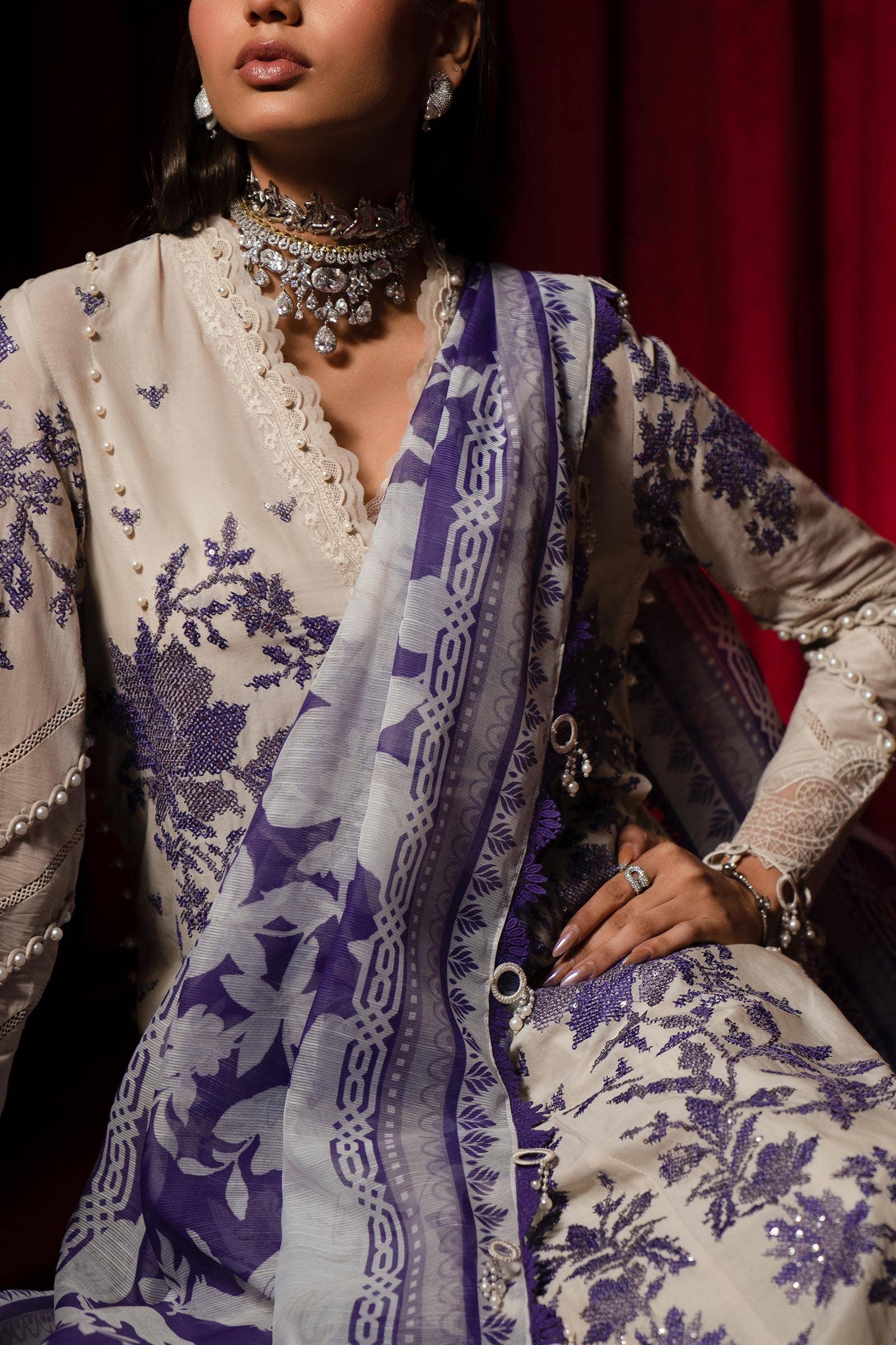 Sana Safinaz | Luxury Collection 24 | L241-008B-3CV - Rang-e-Khaas