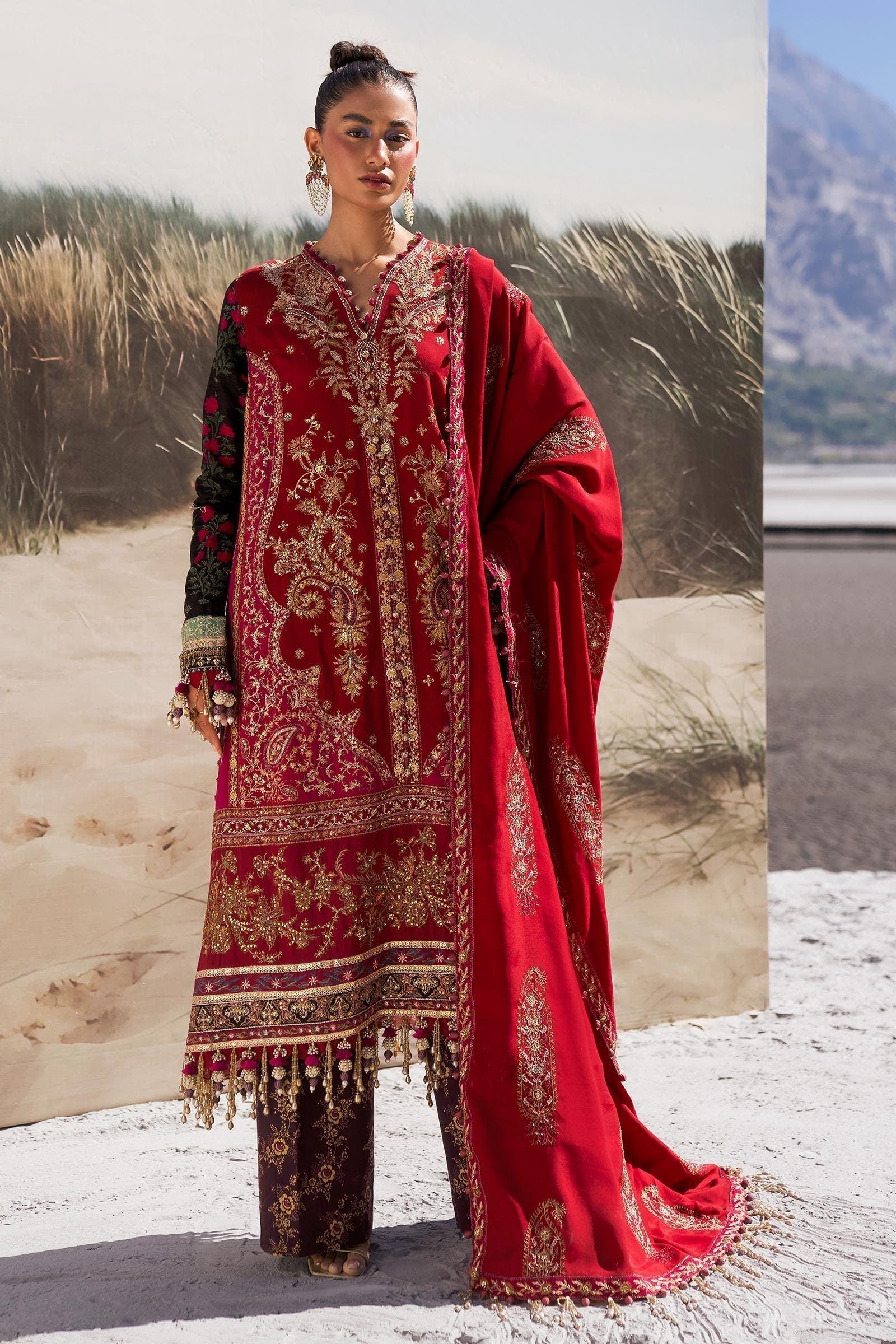 Sana Safinaz | Winter Shawl 24 | S241-002A-3CP - Rang-e-Khaas