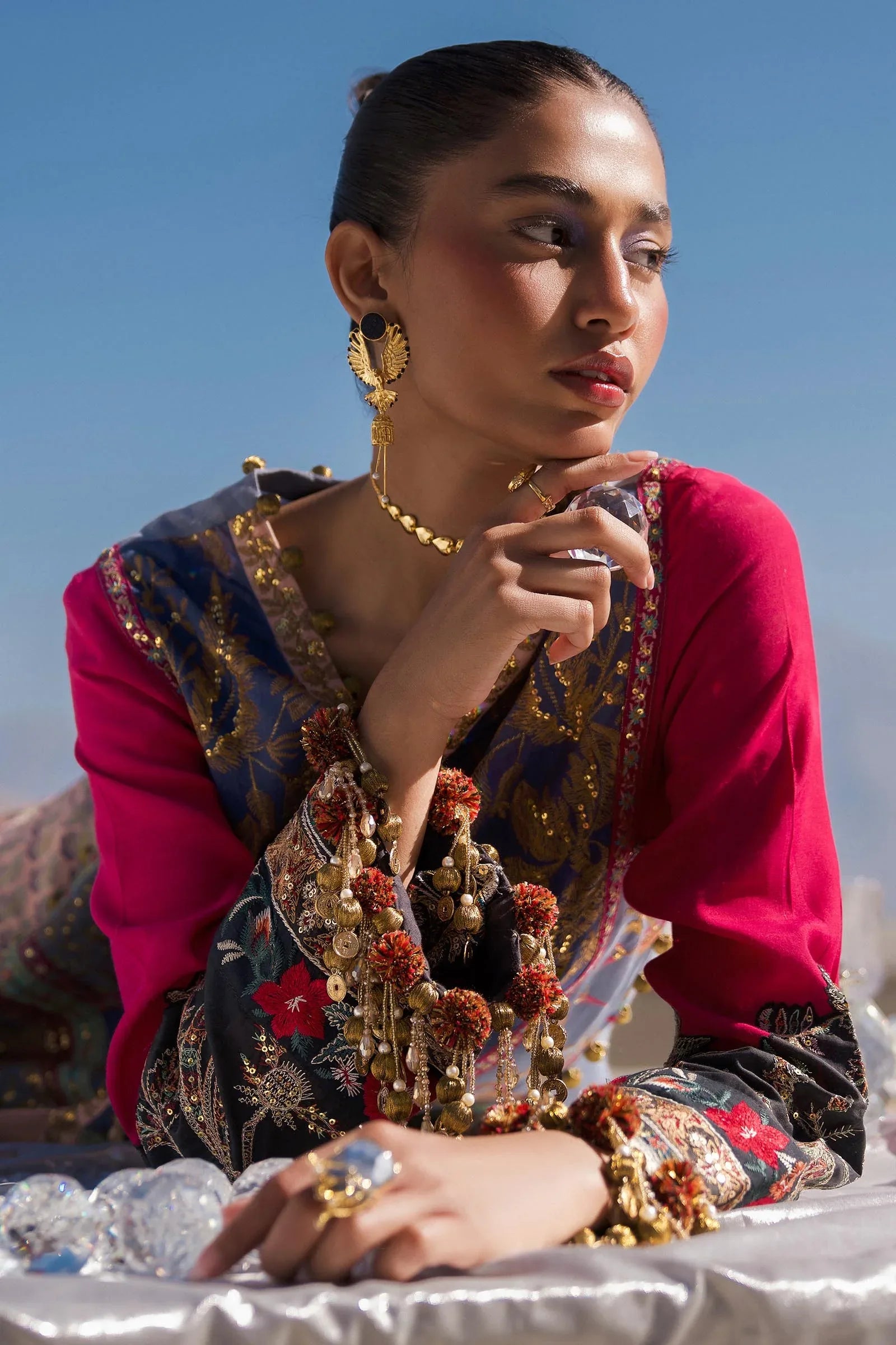 Sana Safinaz | Winter Shawl 24 | S241-004B-3CP - Rang-e-Khaas