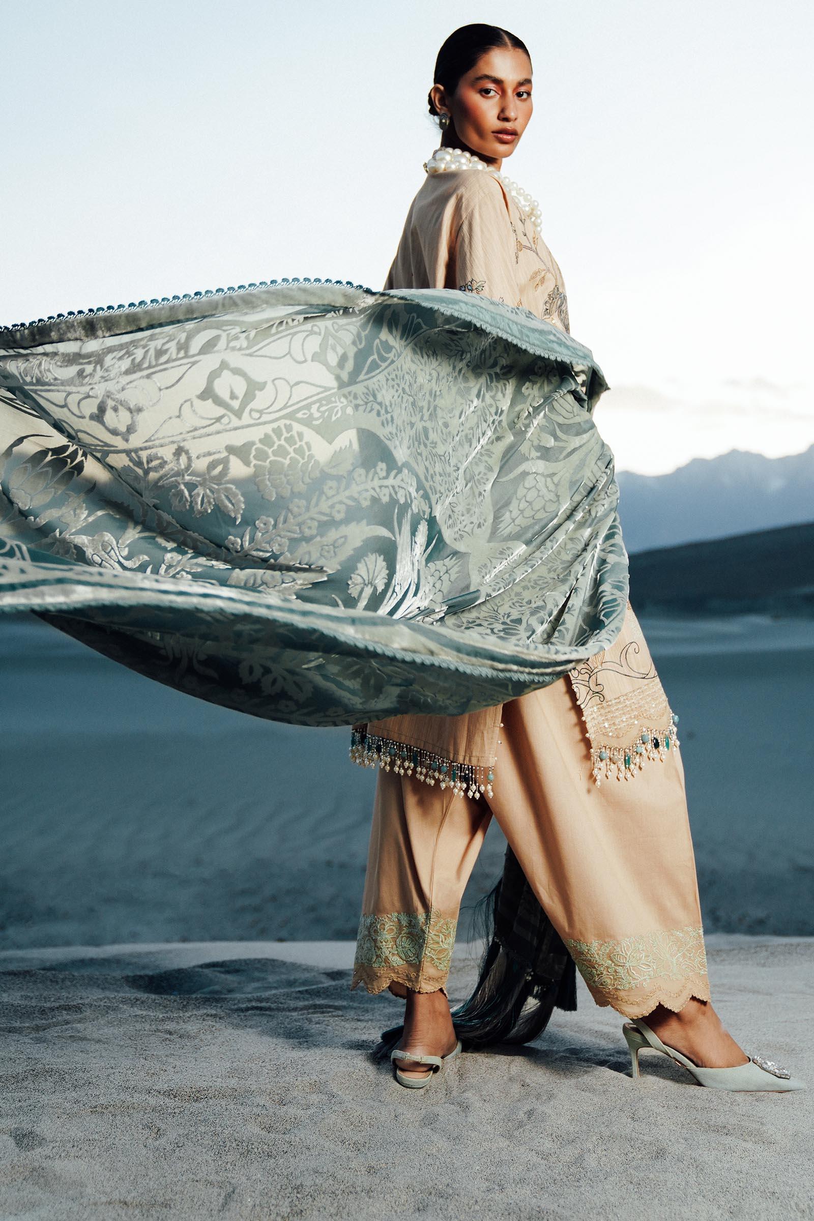 Sana Safinaz | Winter Shawl 24 | S241-005B-3CP - Rang-e-Khaas