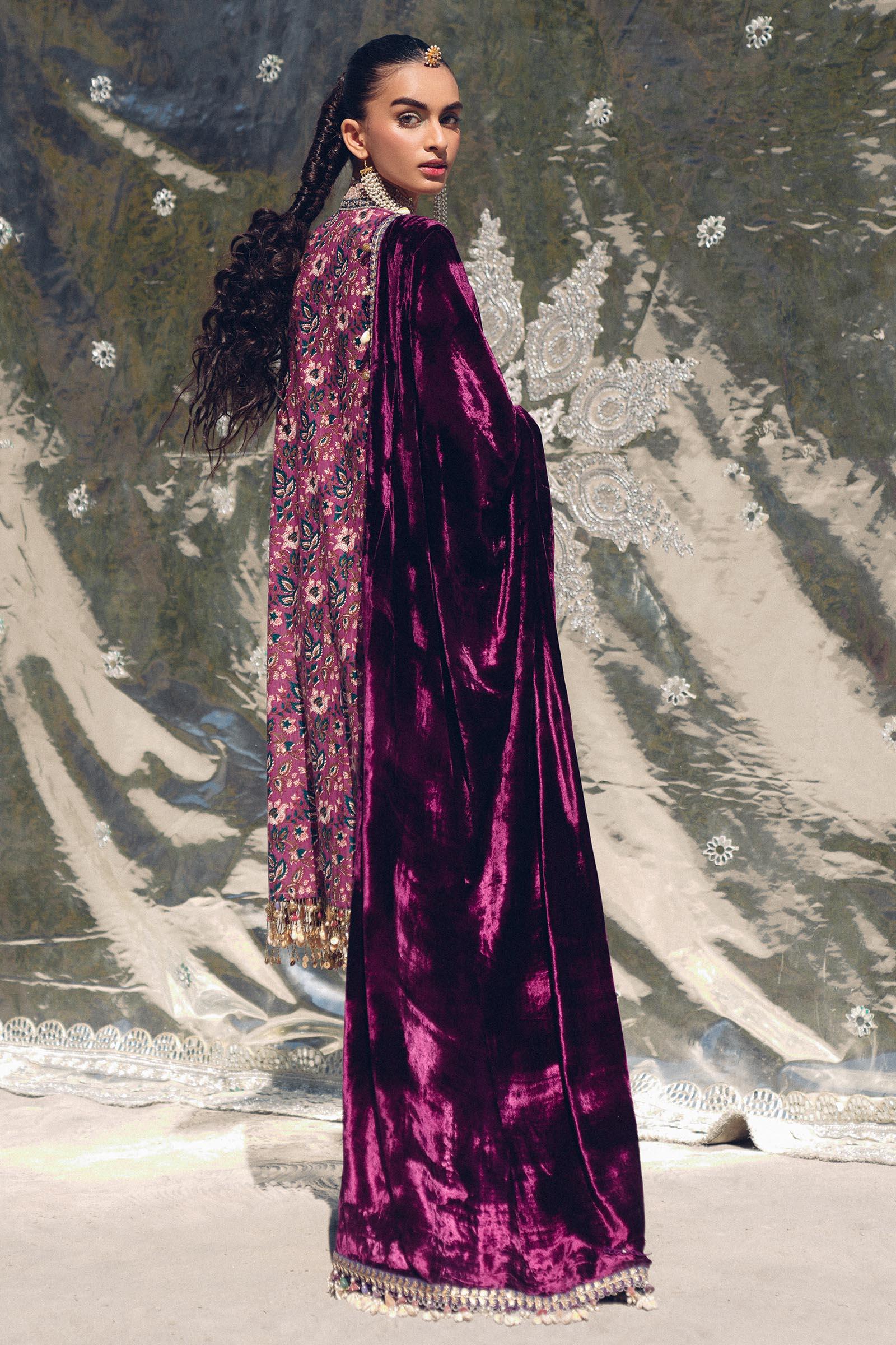 Sana Safinaz | Winter Shawl 24 | Velvet S241-006A-3CP - Rang-e-Khaas