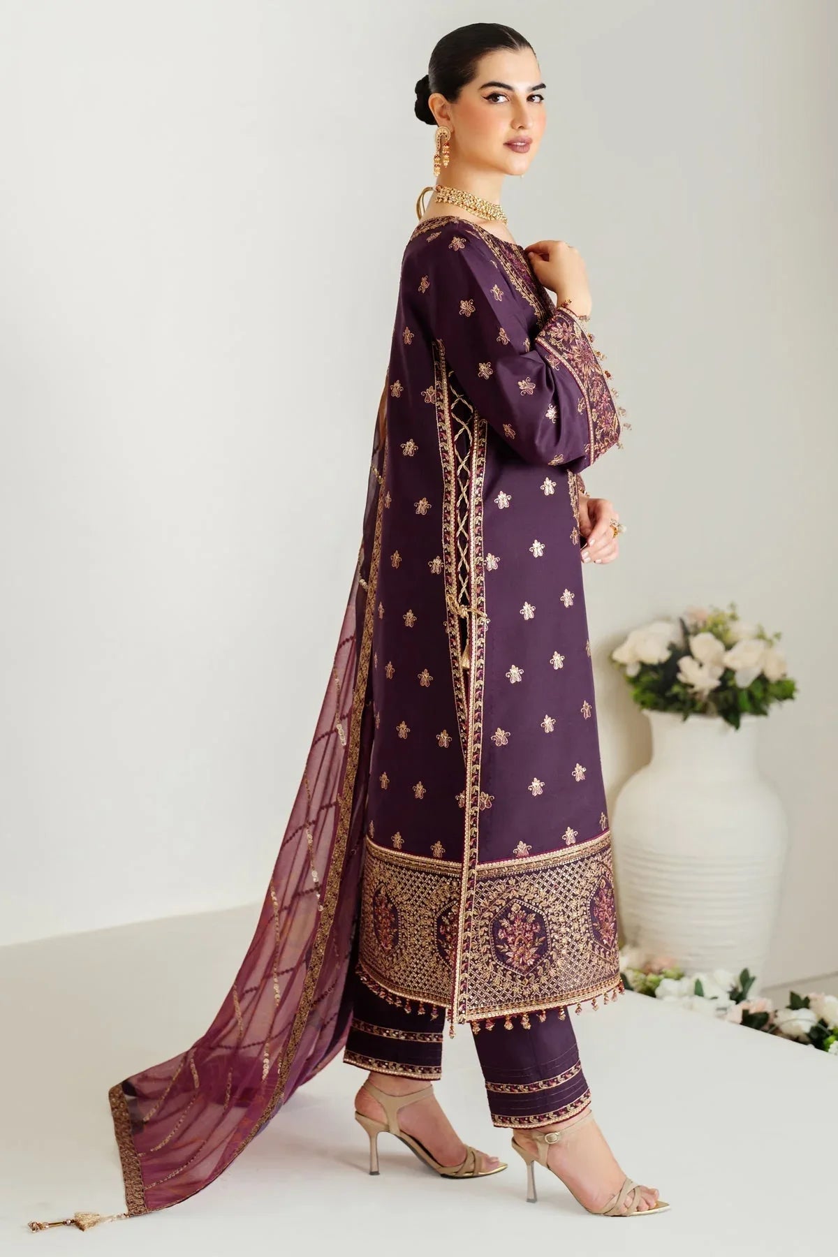 Alizeh | Luxury Raw Silk | AF-RS-05-SCARLET - Rang-e-Khaas