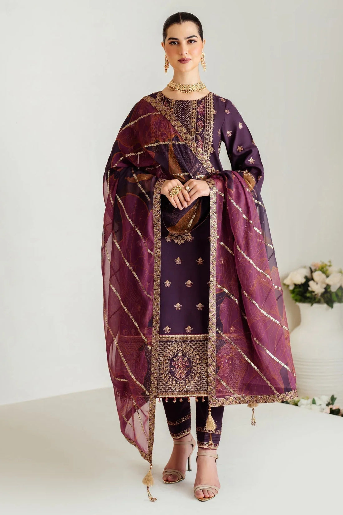 Alizeh | Luxury Raw Silk | AF-RS-05-SCARLET - Rang-e-Khaas
