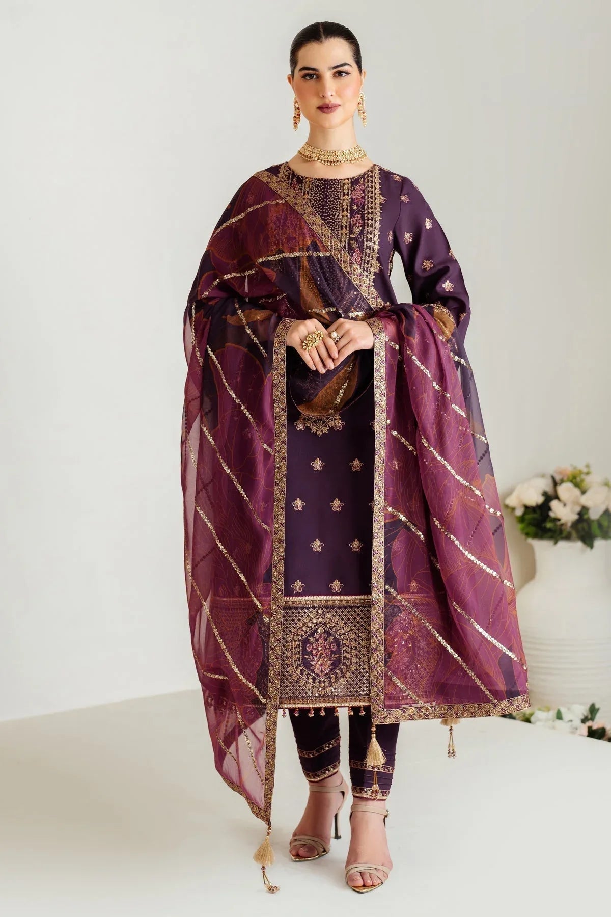 Alizeh | Luxury Raw Silk | AF-RS-05-SCARLET - Rang-e-Khaas