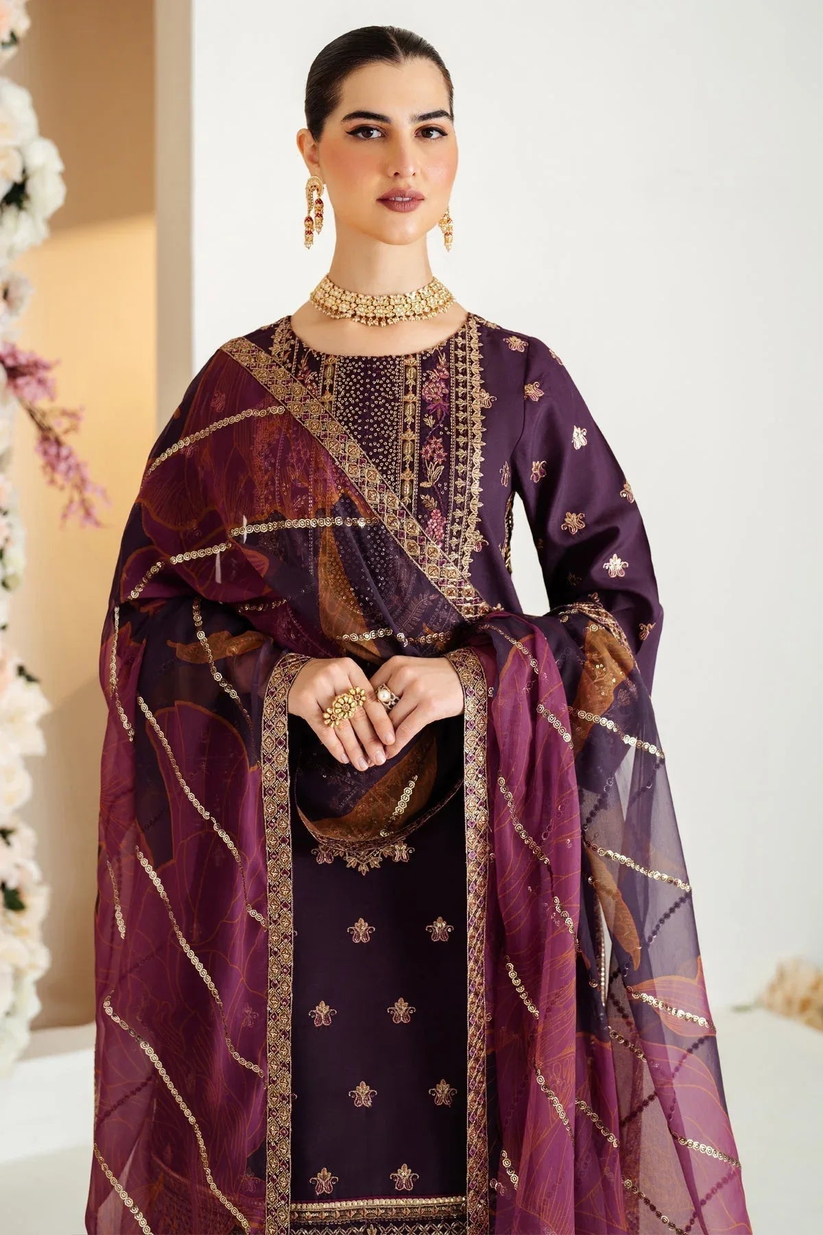 Alizeh | Luxury Raw Silk | AF-RS-05-SCARLET - Rang-e-Khaas