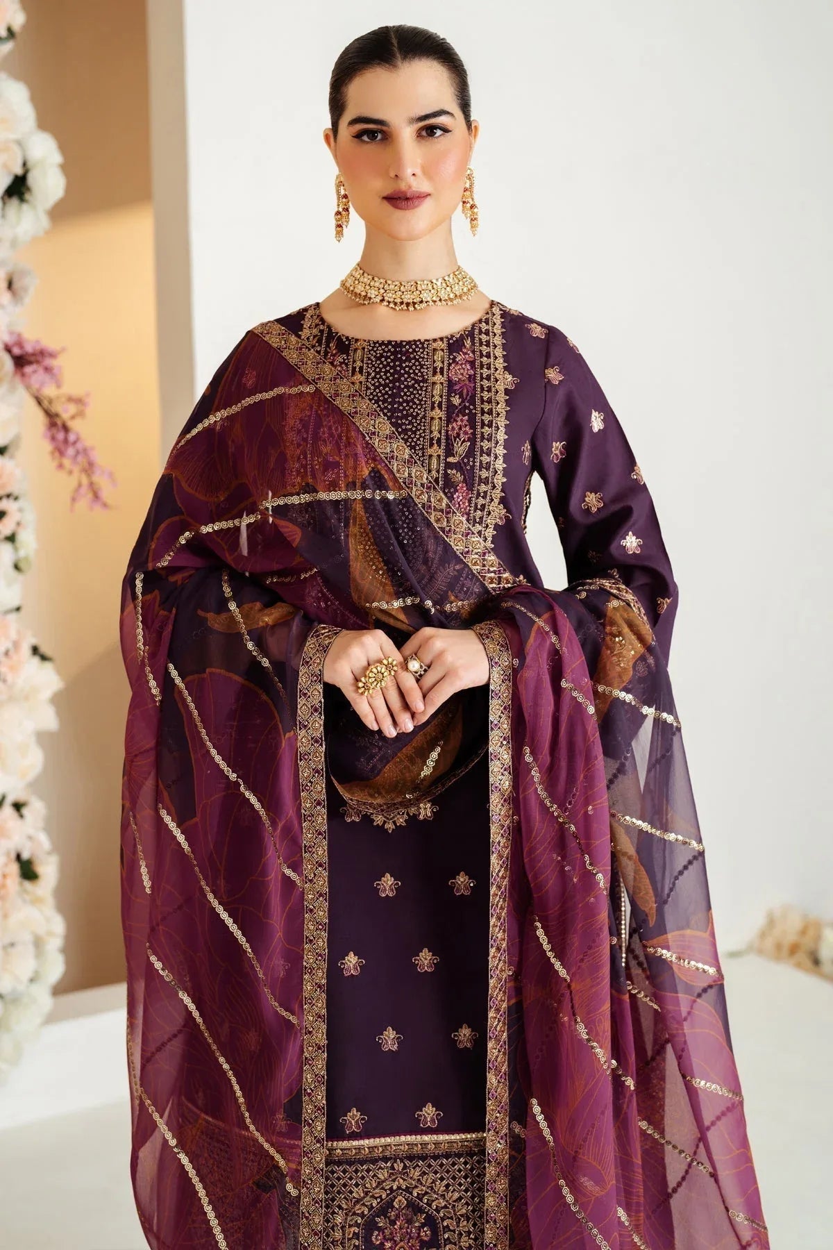 Alizeh | Luxury Raw Silk | AF-RS-05-SCARLET - Rang-e-Khaas