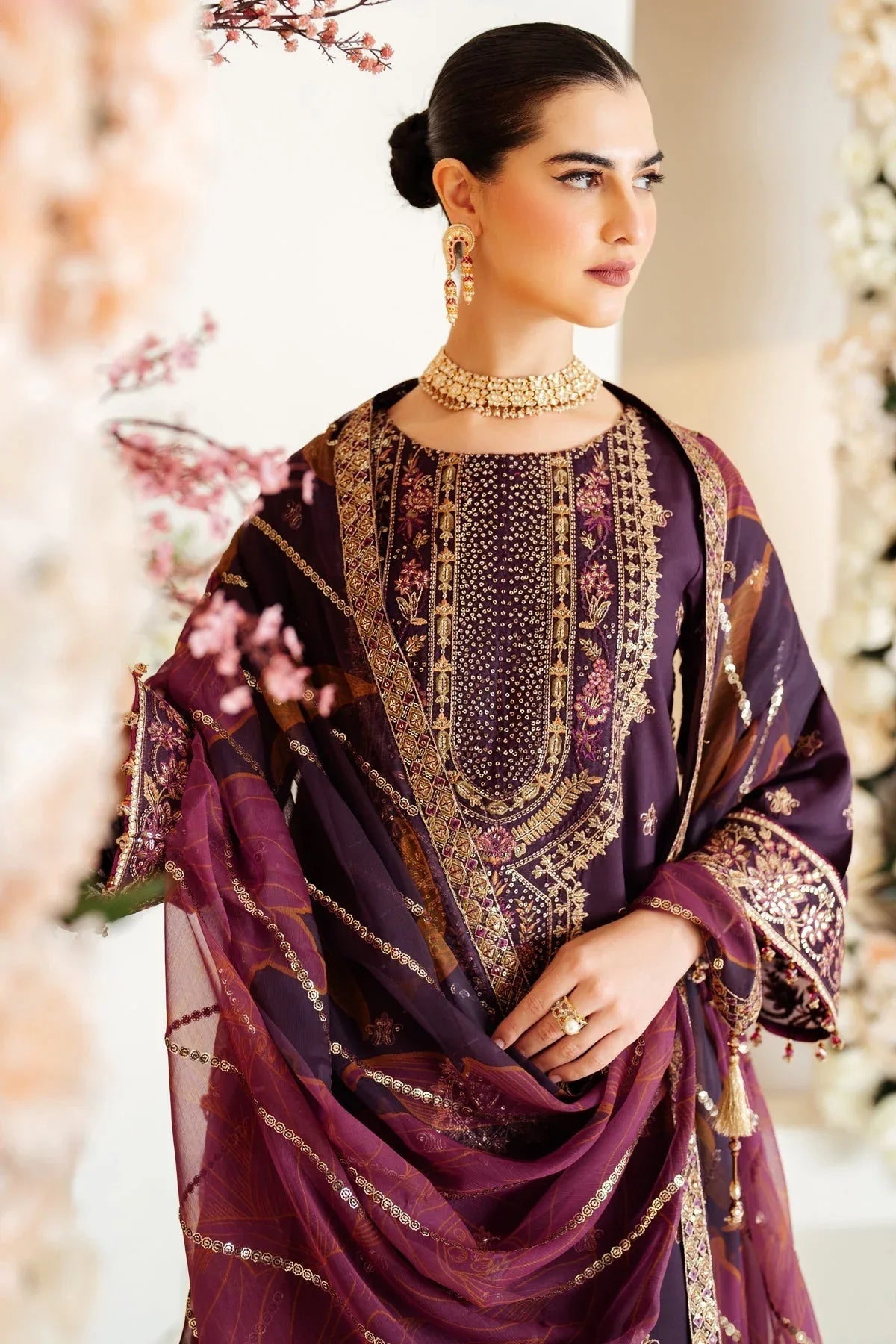 Alizeh | Luxury Raw Silk | AF-RS-05-SCARLET - Rang-e-Khaas