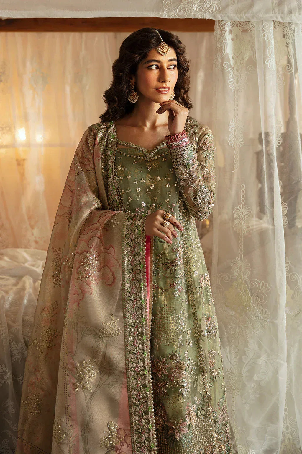 Hayat by Afrozeh Embroidered Organza 3Pc Suit AFH-24-03 SHREYA - Rang-e-Khaas
