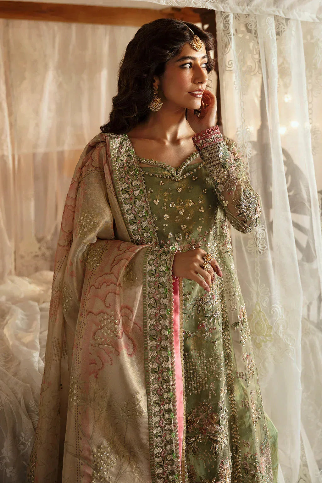 Hayat by Afrozeh Embroidered Organza 3Pc Suit AFH-24-03 SHREYA - Rang-e-Khaas