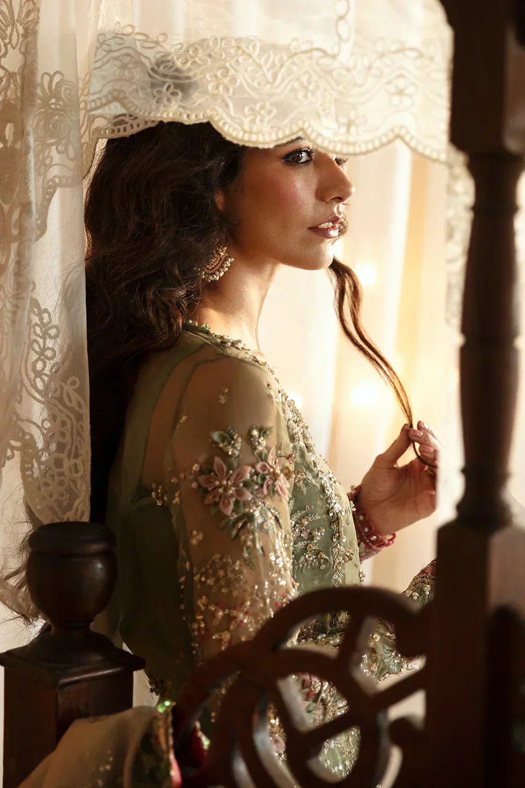Hayat by Afrozeh Embroidered Organza 3Pc Suit AFH-24-03 SHREYA - Rang-e-Khaas