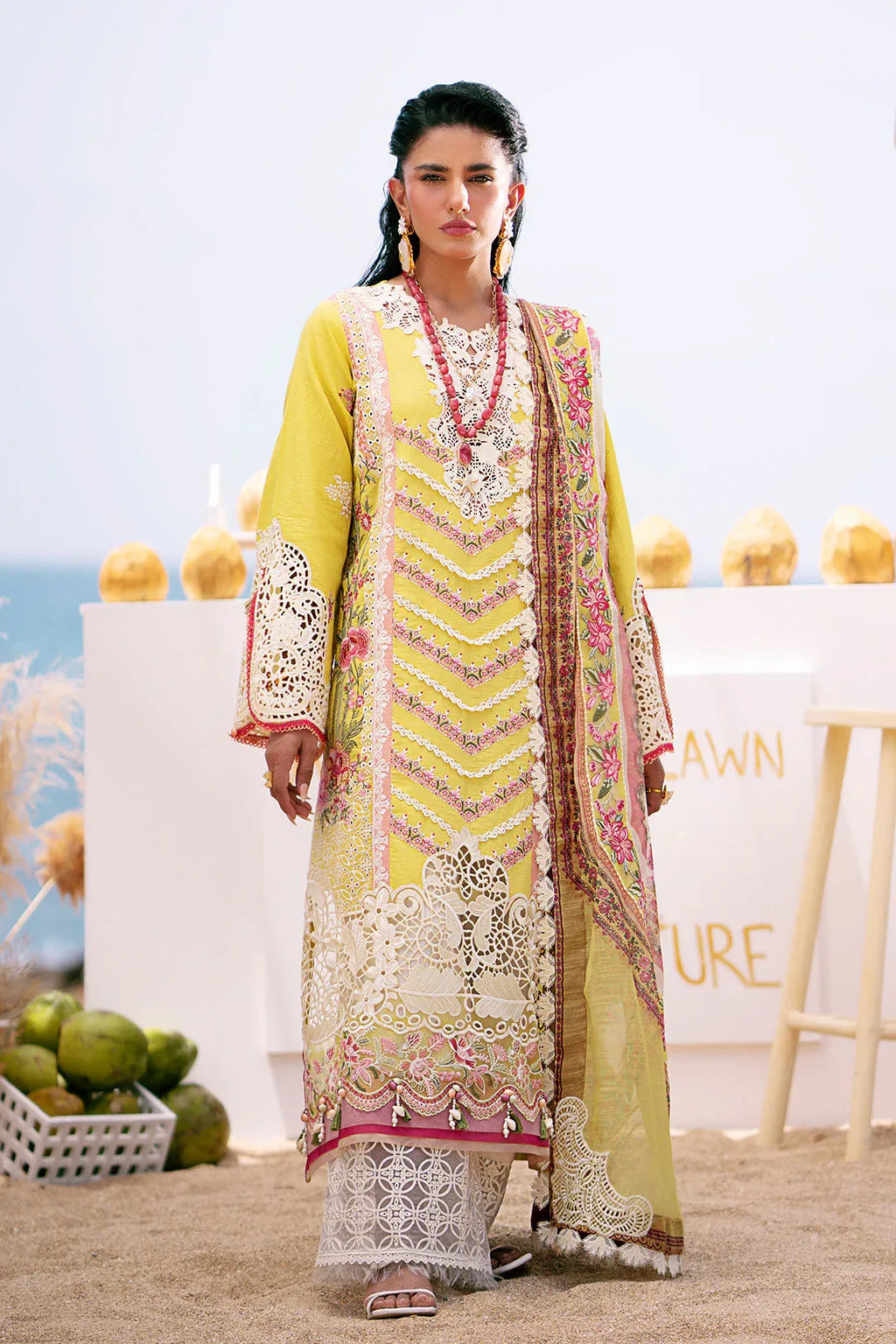 AJR Couture | Dastan Luxury Lawn 25 | Sunset - Rang-e-Khaas