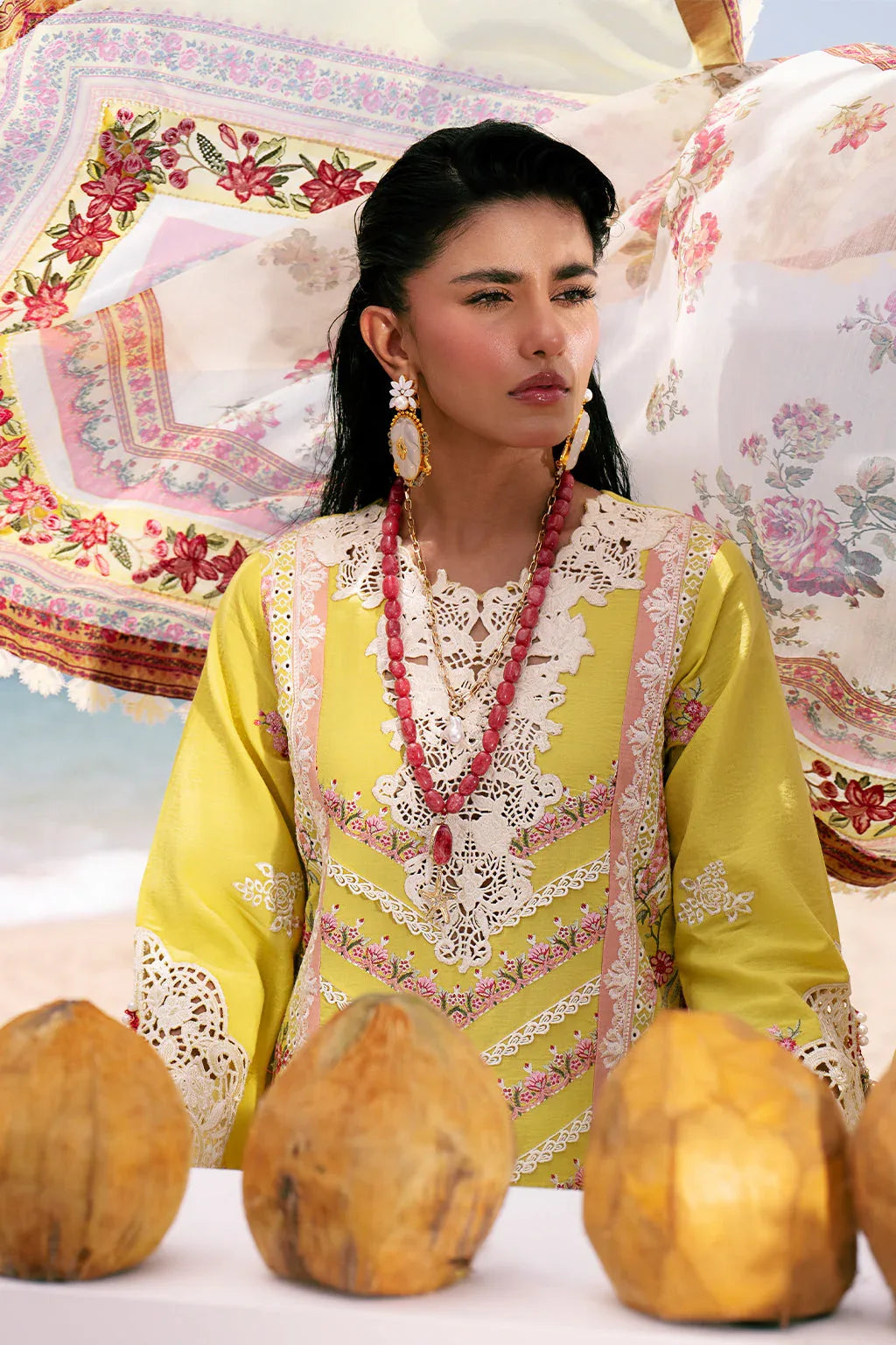 AJR Couture | Dastan Luxury Lawn 25 | Sunset - Rang-e-Khaas