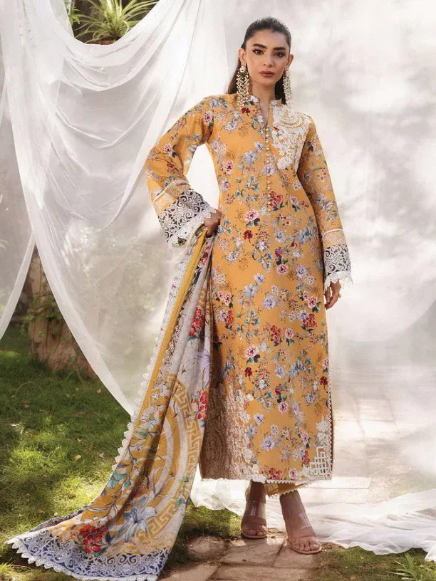 Tahra by Zainab Chottani Embroidered Lawn 3Pc Suit D-02A BEEHA - Rang-e-Khaas