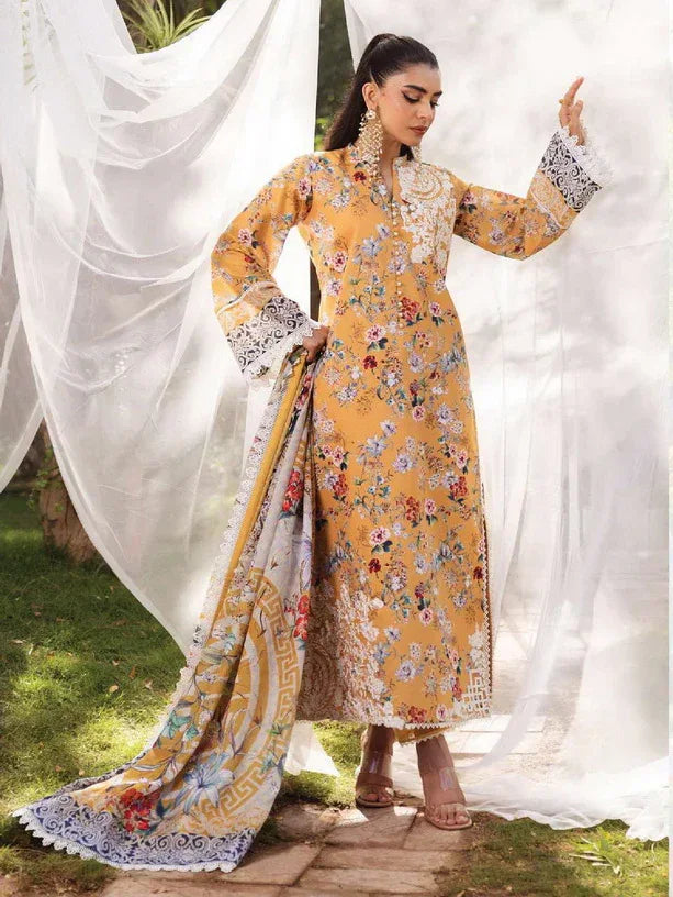 Tahra by Zainab Chottani Embroidered Lawn 3Pc Suit D-02A BEEHA - Rang-e-Khaas