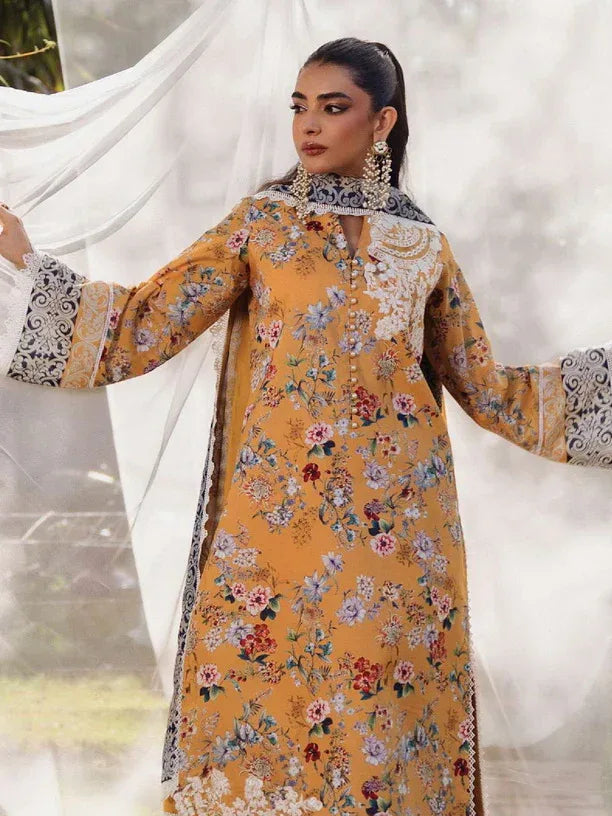 Tahra by Zainab Chottani Embroidered Lawn 3Pc Suit D-02A BEEHA - Rang-e-Khaas