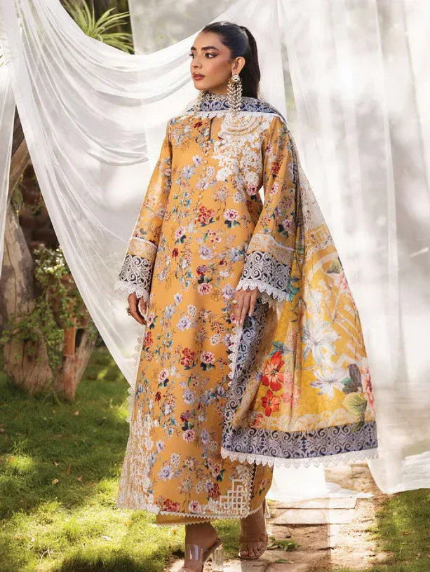 Tahra by Zainab Chottani Embroidered Lawn 3Pc Suit D-02A BEEHA - Rang-e-Khaas