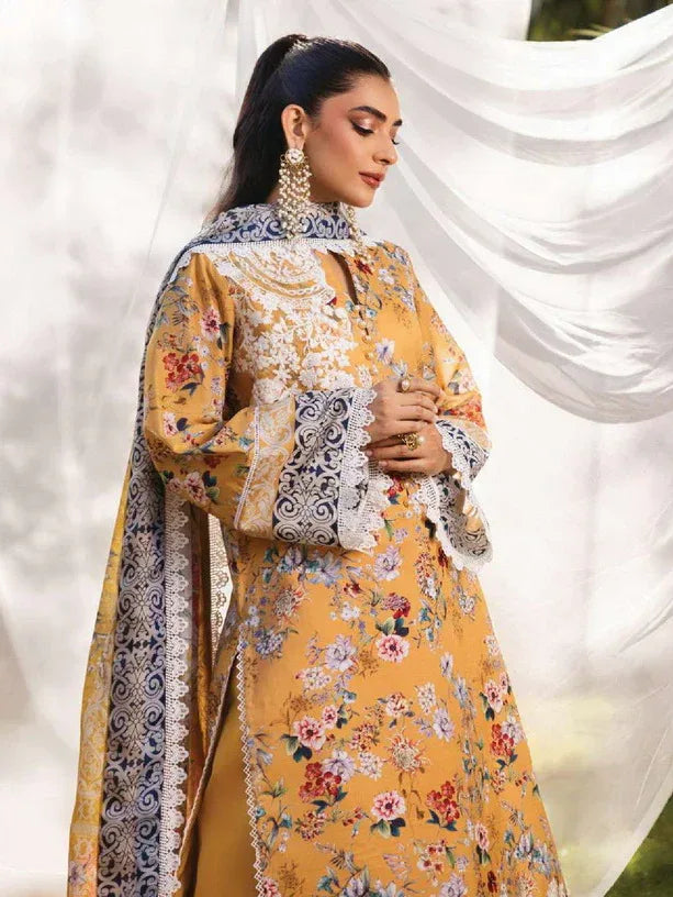 Tahra by Zainab Chottani Embroidered Lawn 3Pc Suit D-02A BEEHA - Rang-e-Khaas
