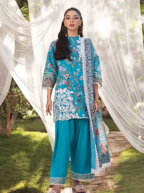 Tahra by Zainab Chottani Embroidered Lawn 3Pc Suit D-02B BEEHA - Rang-e-Khaas