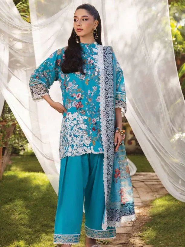 Tahra by Zainab Chottani Embroidered Lawn 3Pc Suit D-02B BEEHA - Rang-e-Khaas