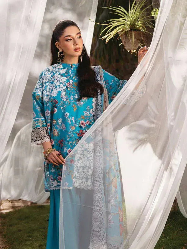 Tahra by Zainab Chottani Embroidered Lawn 3Pc Suit D-02B BEEHA - Rang-e-Khaas