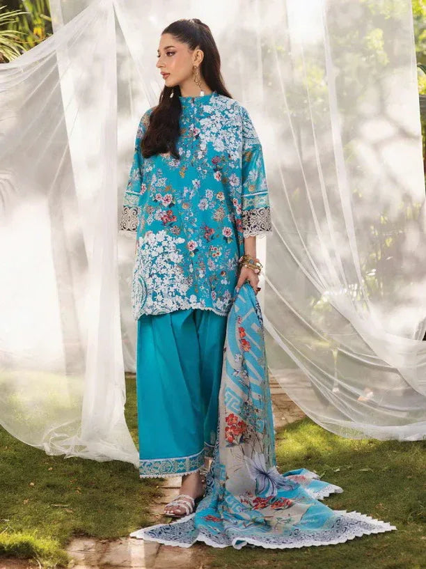 Tahra by Zainab Chottani Embroidered Lawn 3Pc Suit D-02B BEEHA - Rang-e-Khaas