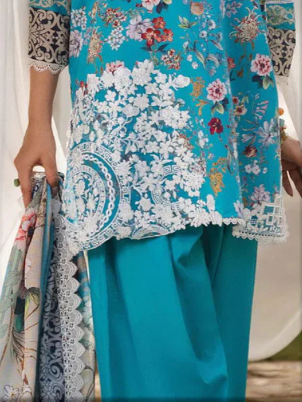 Tahra by Zainab Chottani Embroidered Lawn 3Pc Suit D-02B BEEHA - Rang-e-Khaas