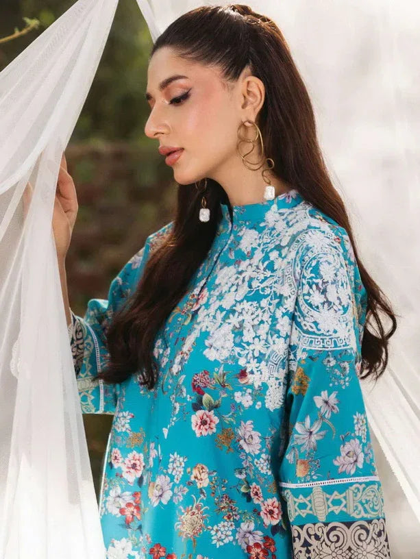 Tahra by Zainab Chottani Embroidered Lawn 3Pc Suit D-02B BEEHA - Rang-e-Khaas