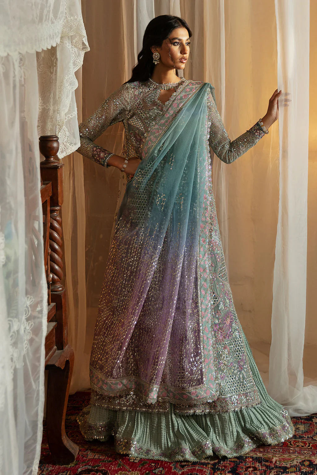 Hayat by Afrozeh Embroidered Organza 3Pc Suit AFH-24-10 TARA